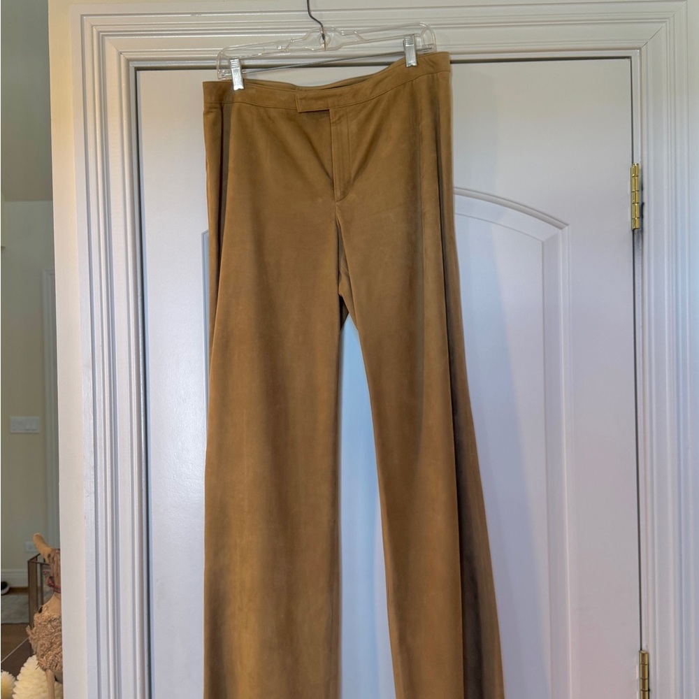Gorgeous golden tan full suede leg pants